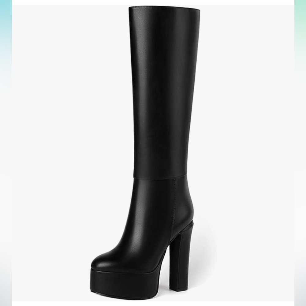 Black Knee High Boots with platform Size 8.5